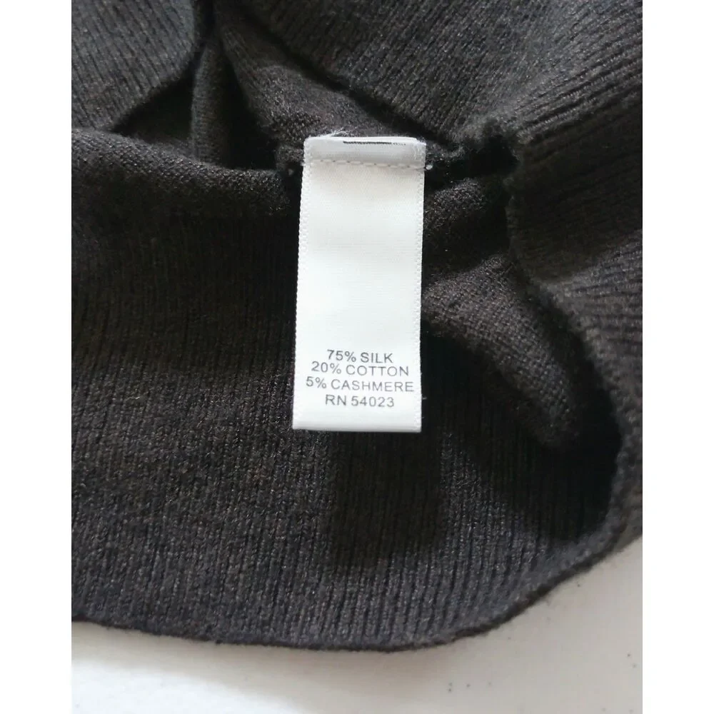 Banana Republic Luxury Blend Chocolate Brown Cashmere Supima Cotton Sweater L